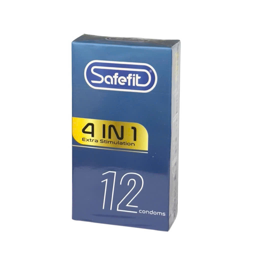 Bao cao su Safefit 4in1 siêu mỏng, gân gai nổi, kéo dài thời gian QH,  size 49mm