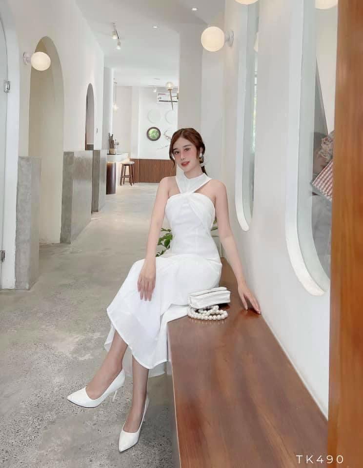 ĐẦM MIDI XÒE CỔ YẾ