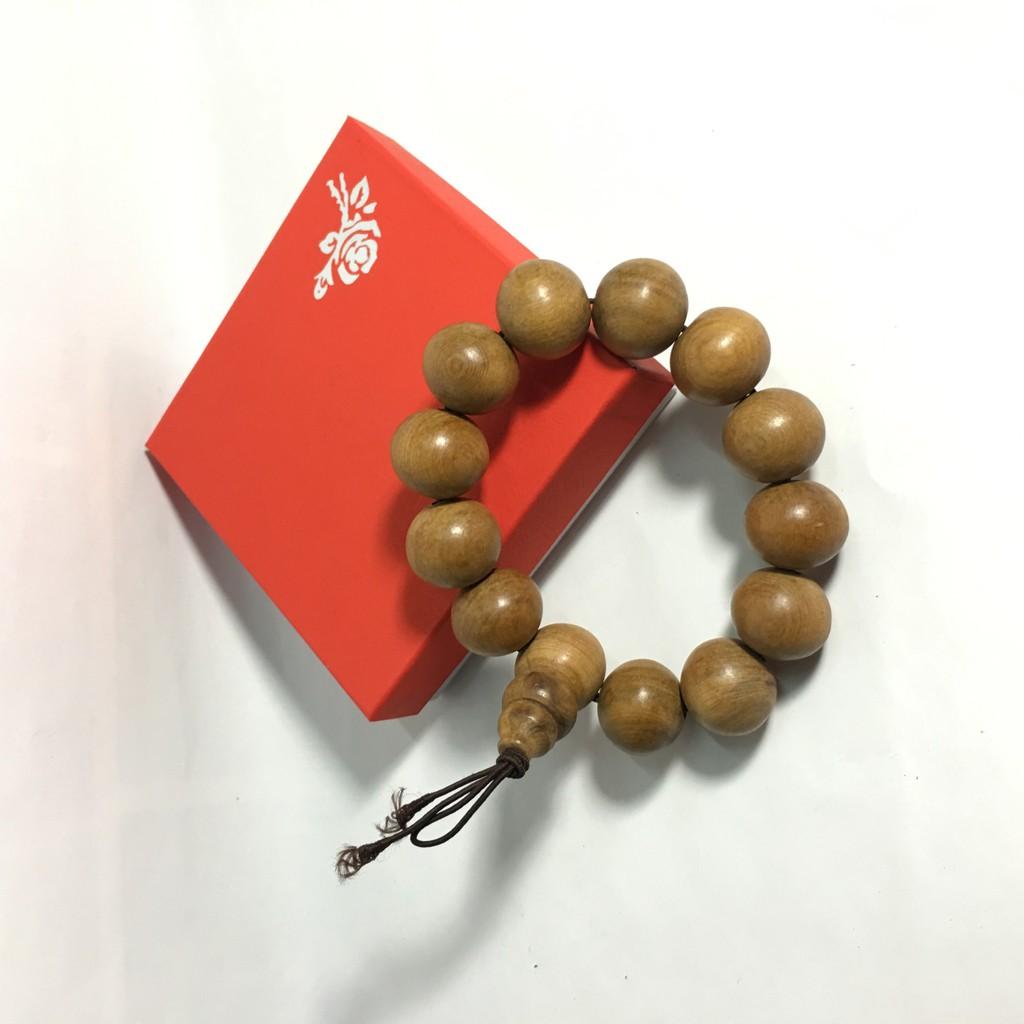 VÒNG TAY GỖ BÁCH XANH 13 HẠT CỰC THƠM, MÓN QUÀ PHÒNG THỦY Ý NGHĨA - KÈM HỘP ĐỎ