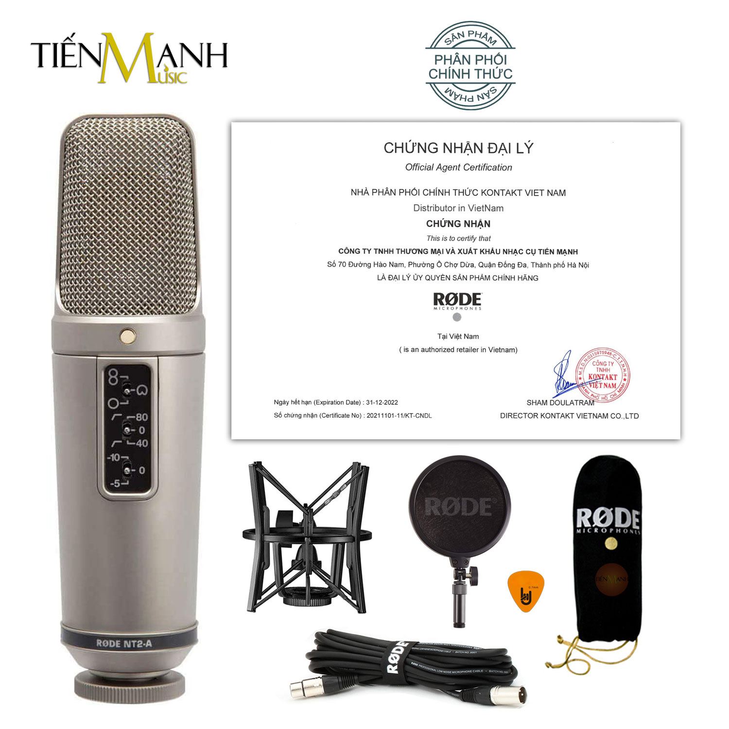 Micro Rode NT2-A Mic Thu Âm Condenser Livestream Phòng Thu Studio Chuyên Nghiệp NT2 Microphone 3 Hướng Thu NT2A Hàng Chính Hãng - Kèm Móng Gẩy DreamMaker