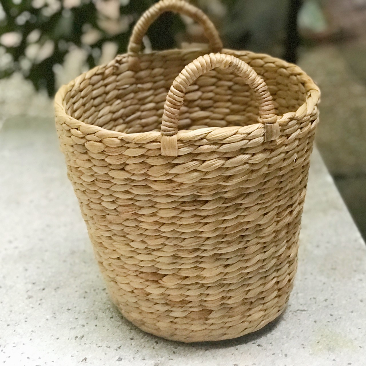 Sọt lục bình hình tròn dùng để quần áo, đồ chơi, trồng cây, homedecor phong cách kiểu Hàn
