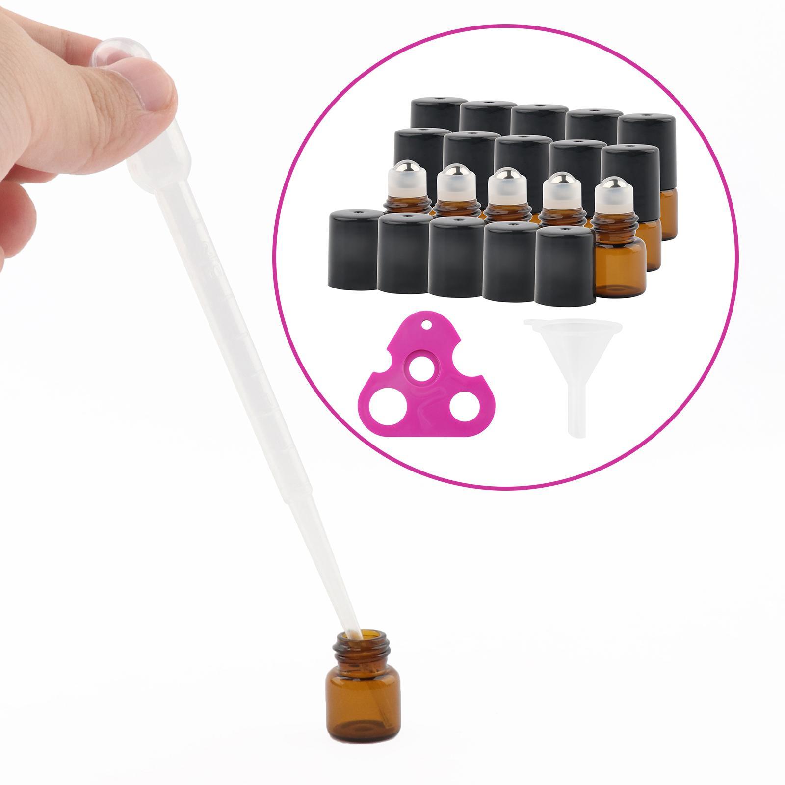 Rollerball Bottle Portable Empty Glass Vial Roll on Bottle for Liquids Home Travel