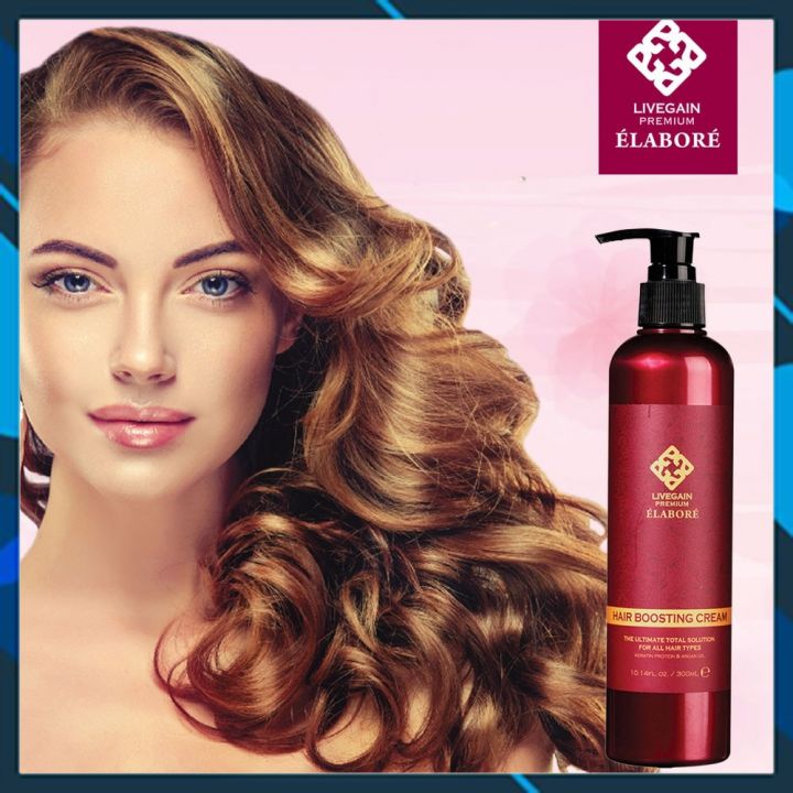 Kem Dưỡng &amp; Tạo Kiểu Livegain Premium Elabore Hair Boosting Cream 300ml Hàn Quốc