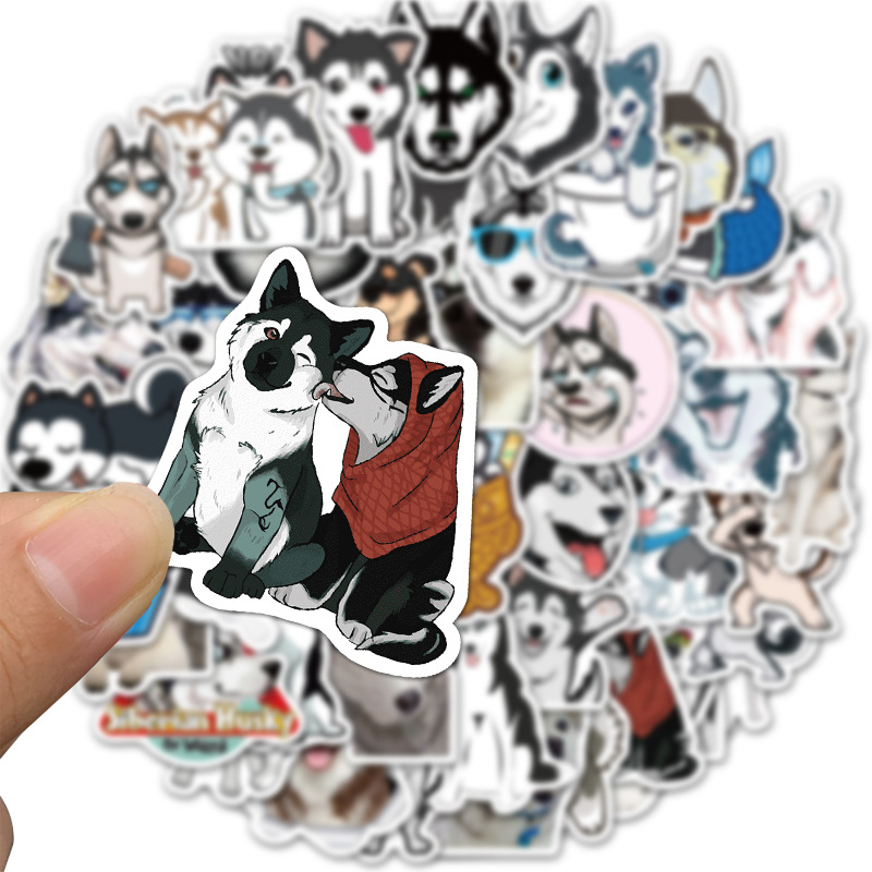 Sticker 50 miếng hình dán Husky