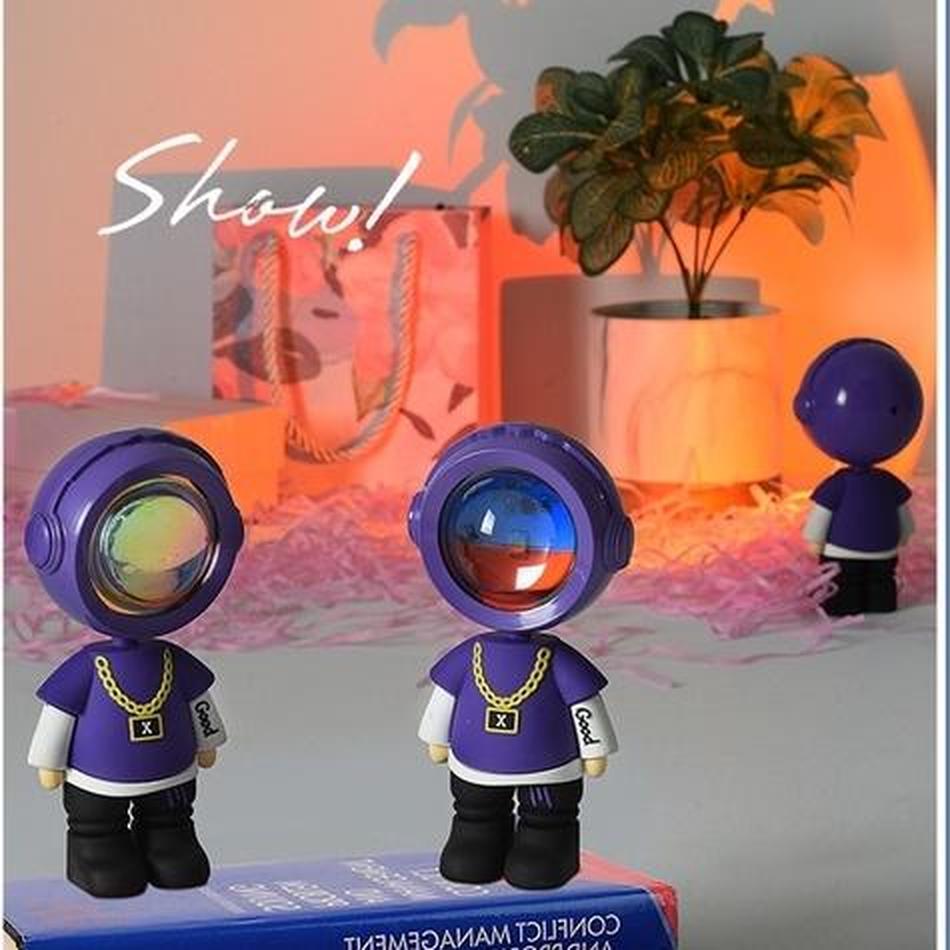 Đèn Ngủ Hình Robot Chiếu Hoàng Hôn 7 Màu RGB Độc Đáo