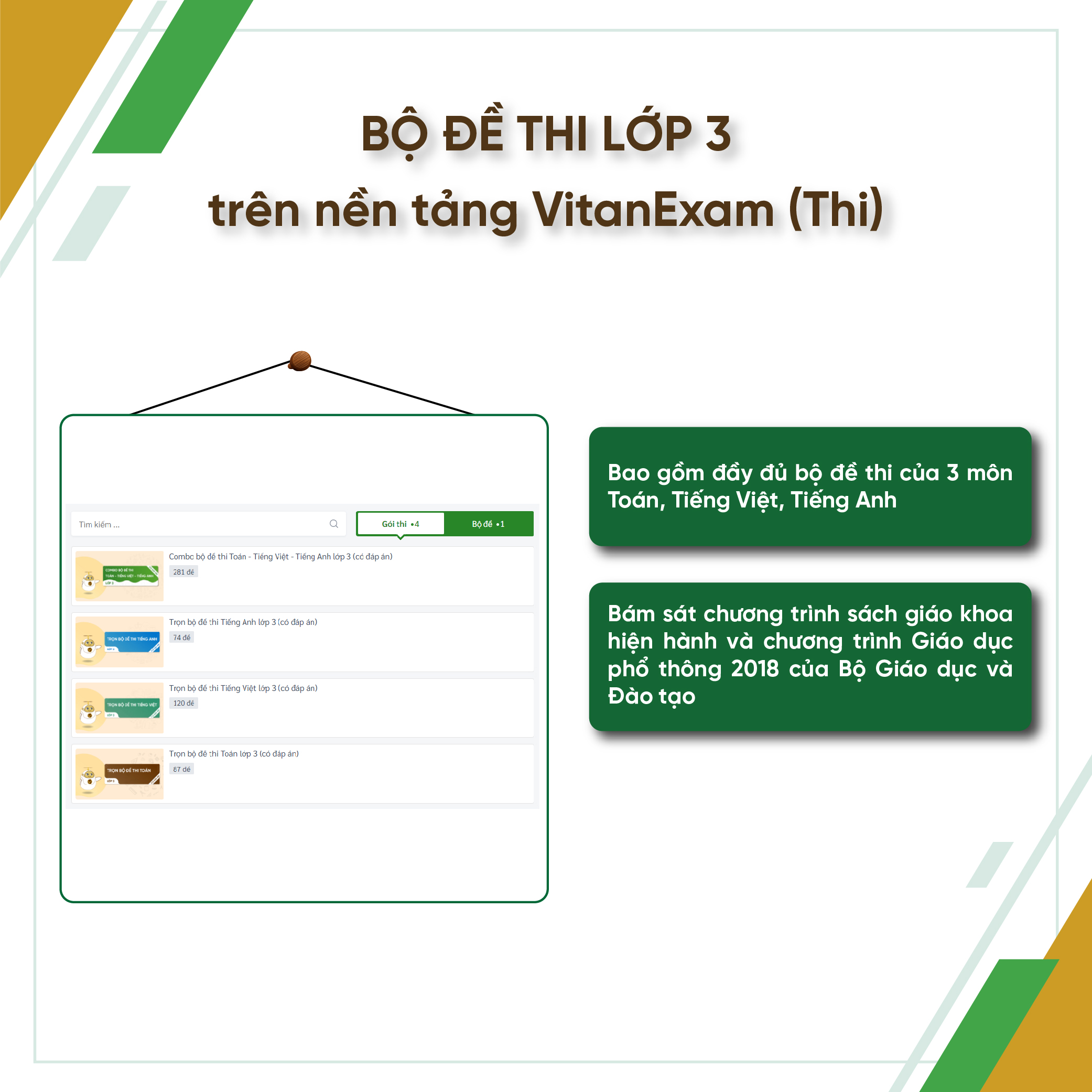 Bộ công cụ Học - Thi - Hướng nghiệp lớp 3, VitanEdu