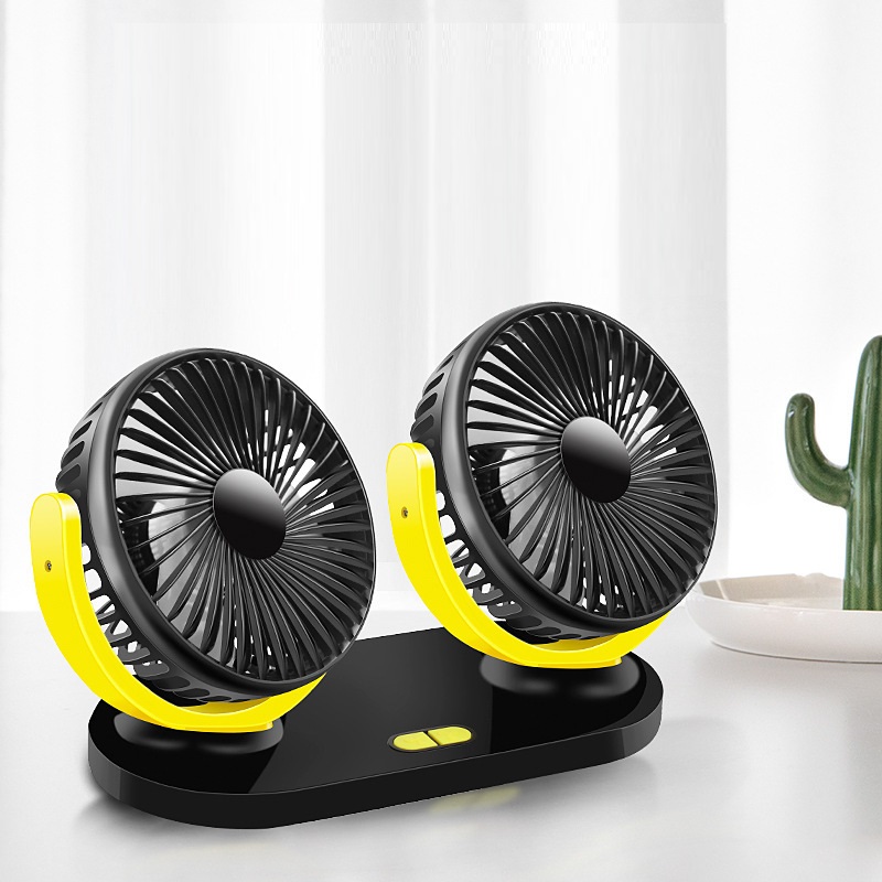 Quạt đôi xoay 360 độ cho ô tô