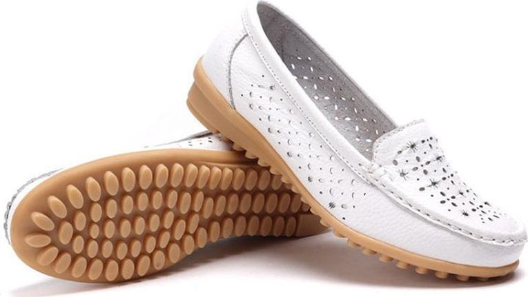 Lady Hollowed Loafer Oxford Bottom Flat Slip-On Casual Peas Shoes