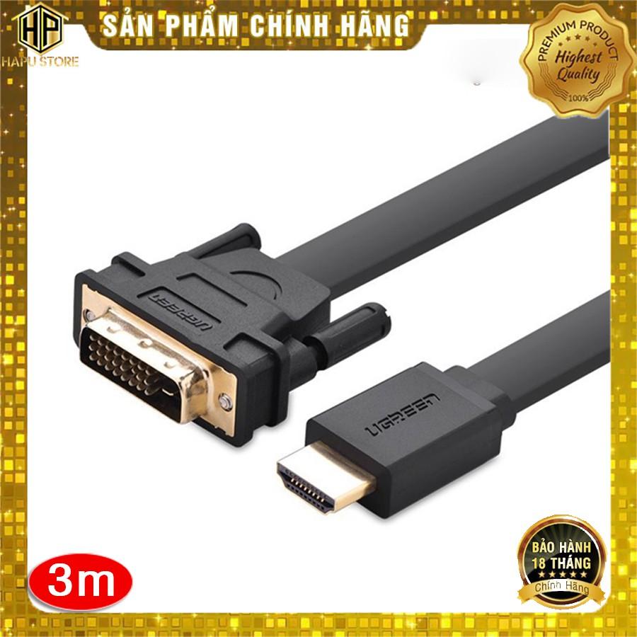 Cáp HDMI sang DVI Ugreen 30107 dài 3m cao cấp - Hàng Chính Hãng