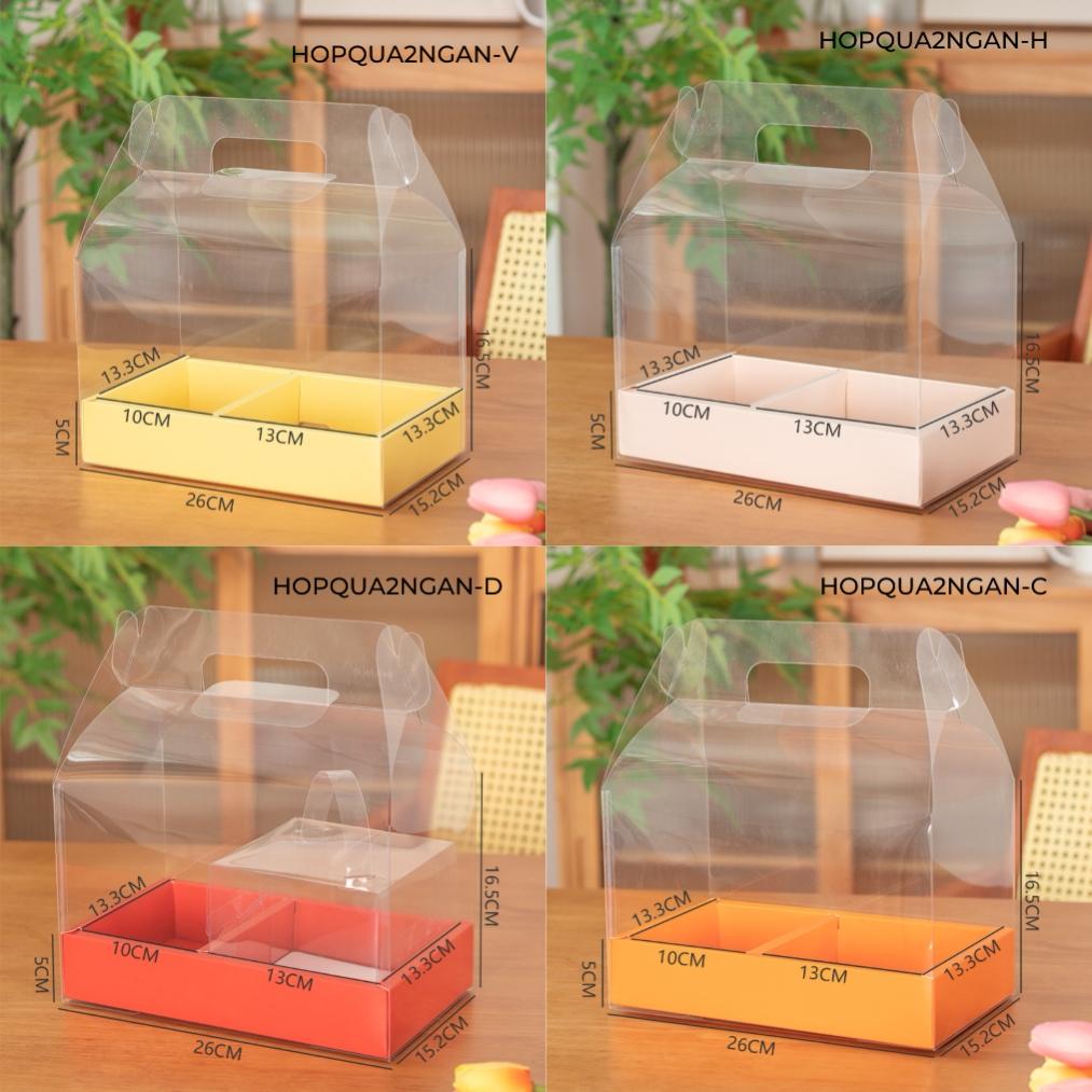 Hộp Đựng Bánh Và Hoa Hộp Quà Tặng MICA Trong Suốt 2 Ngăn Cho Sinh Nhật Valentine 8/3