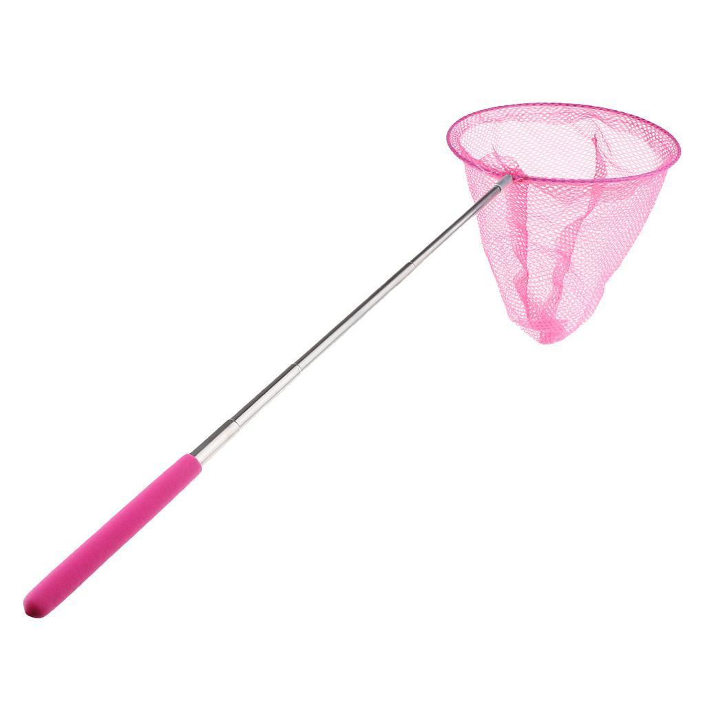2x Kids Pond Fishing Telescopic Butterfly Bug Catcher Pink