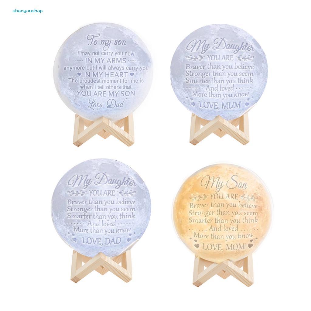 1 Bộ Đèn LED Hình Mặt Trăng 3D Tiết Kiệm Năng Lượng Có Thể Sạc Lại