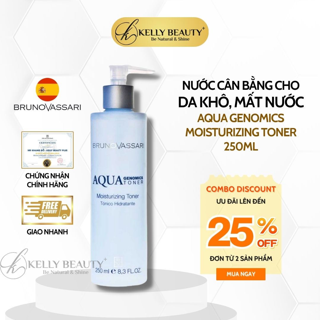 Nước Cân Bằng Cho Da Khô Bruno Vassari Aqua Genomics Moisturizing Toner | Kelly Beauty