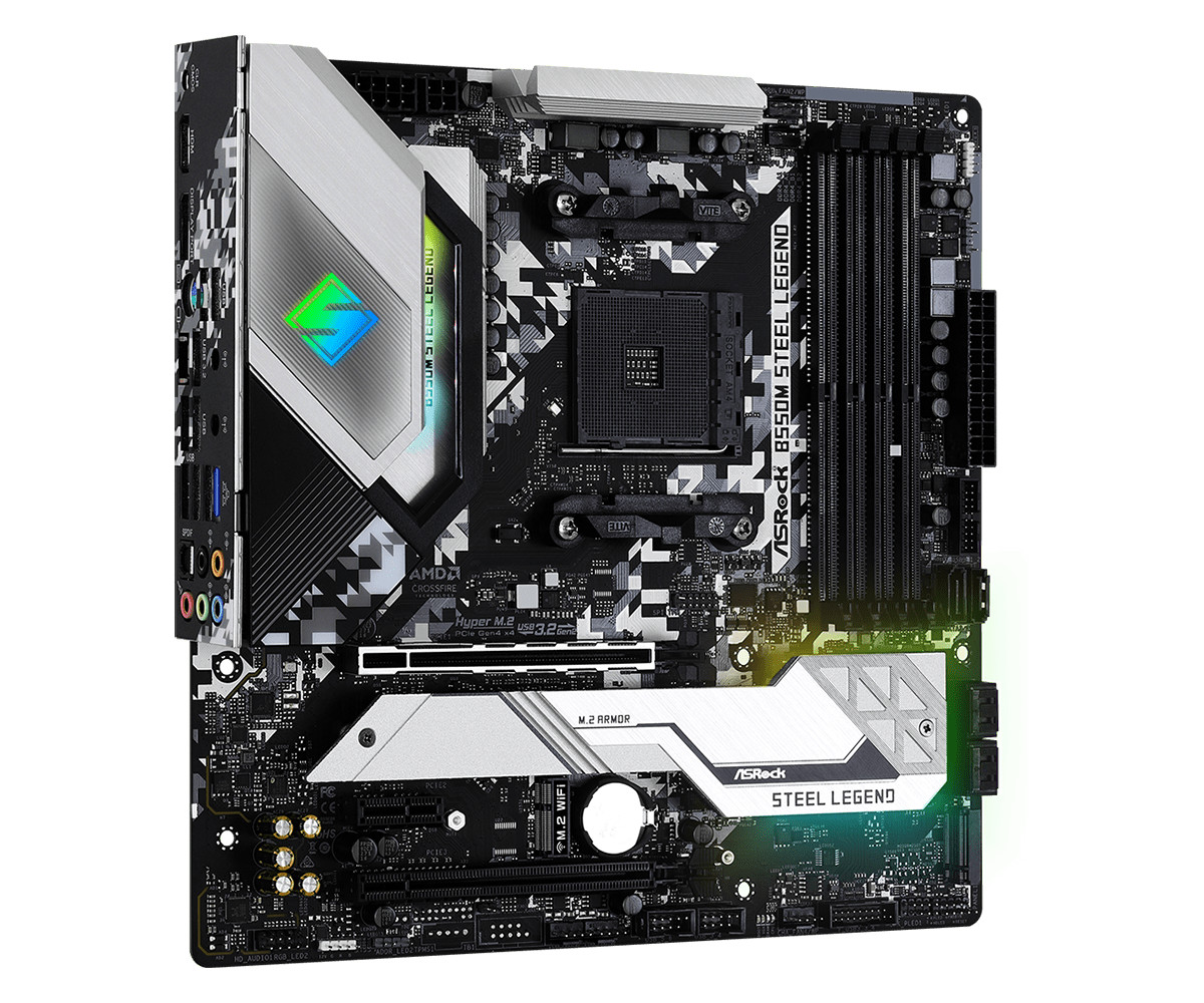 Bo mạch chủ Mainboard ASRock B550M Steel Legend Supports 3rd Gen AMD AM4 Ryzen - Hàng Chính Hãng