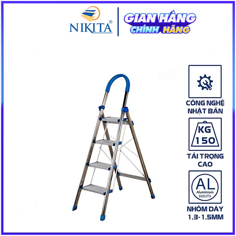 Thang nhôm ghế bậc lớn Nikita NKT-DL04
