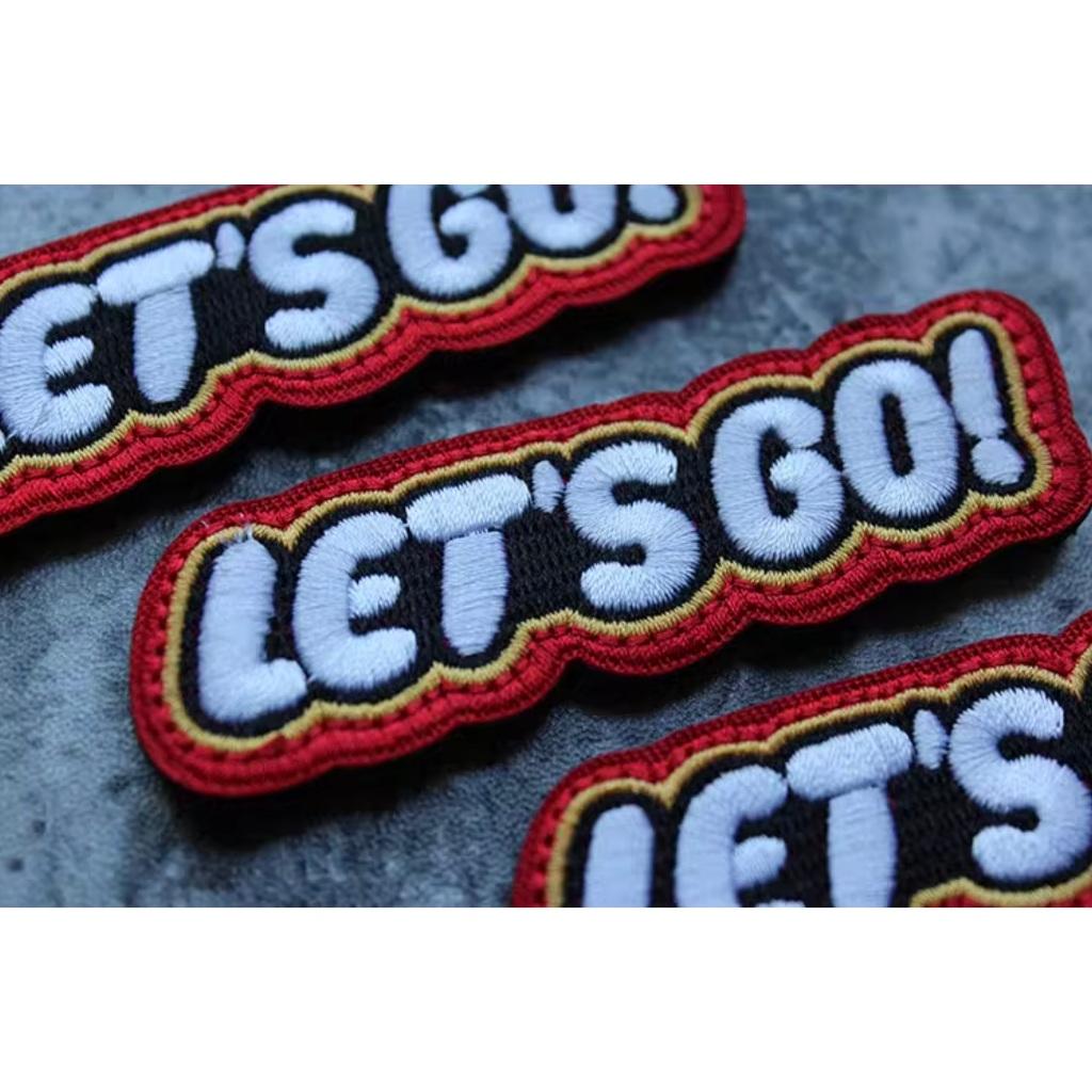 Patch_velcro vải FREEDOM &amp; LET'S GO dán ba lô_túi xách_quần áo