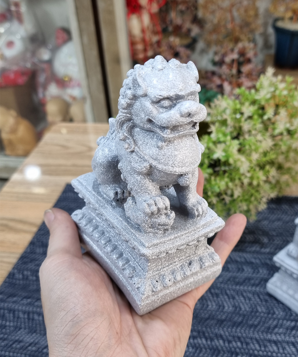 Bộ 02 tượng Kỳ Lân giả đá size 12cm