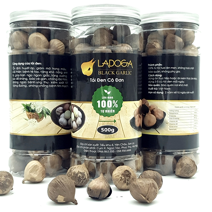 Tỏi đen cô đơn LADOGA lên men tự nhiên Hộp 500g