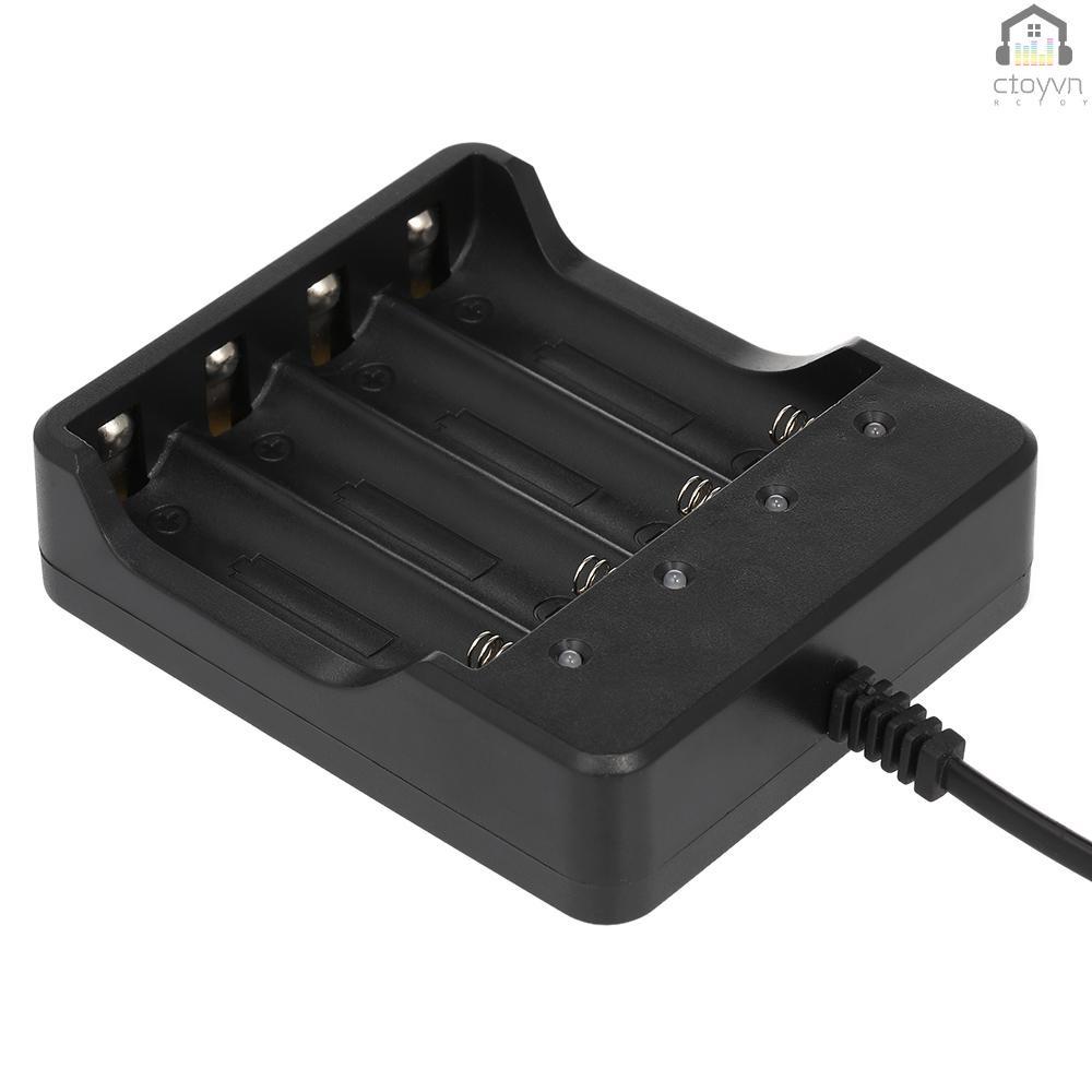 Bộ sạc pin Li-ion 18650 4 ngăn có đèn LED