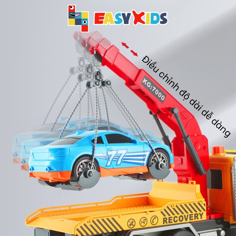 Xe Cứu Hộ Đồ Chơi Cỡ Lớn Cho Bé, Xe Cần Cẩu Cứu Hộ Ô Tô Giao Thông Có Đèn Nhạc