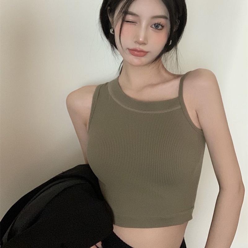 Áo bra nữ kèm mút cá tính, áo croptop dệt kim