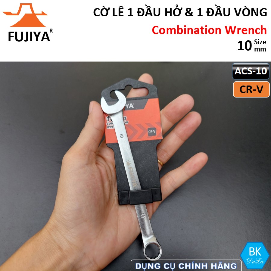 Cờ lê  kết hợp 1 đầu hở- 1 đầu vòng 10mm Fujiya Công nghệ Nhật Bản ACS-10 Thép CR-V