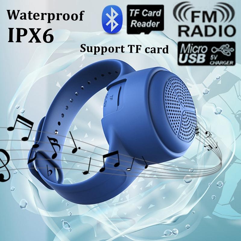 Loa bluetooth không thấm nước tay cầm tay di động mini tws loa bluetooth ipx6 chạy bơi thể thao ngoài trời, hỗ trợ màu thẻ tf: màu đen