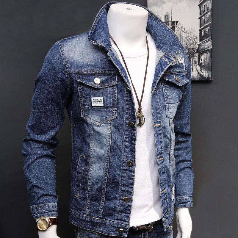 ÁO KHOÁC JEANS XANH ĐẬM TRƠN RÁCH DÀNH CHO NAM NỮ PHONG CÁCH HÀN QUỐC SIZE M L XL CÓ HÌNH THẬT GIÁ SIÊU RẺ SHOP CHỤP