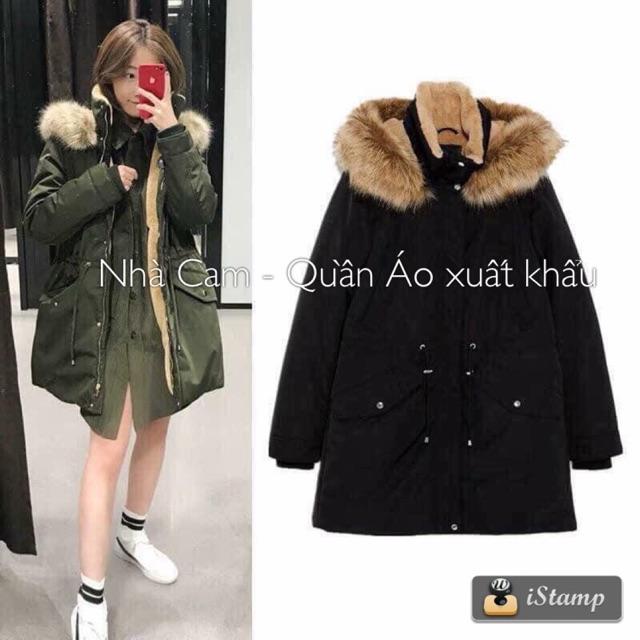 Áo Khoác Nữ Parka Lót Lông Hàng Xuất Khẩu - Nhà Cam -