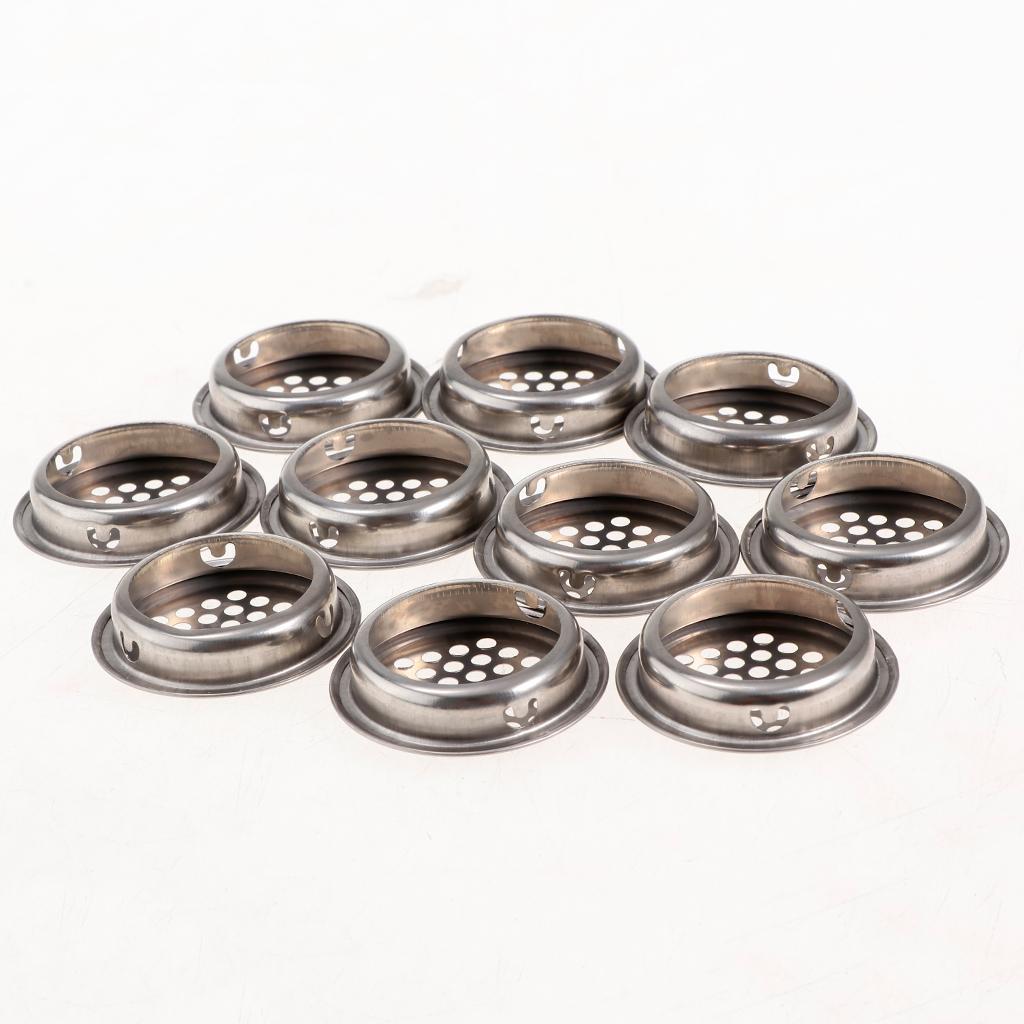 2X Cabinet Air Vents Cover Stainless Steel Round Vent Mesh Hole Louver 35mm