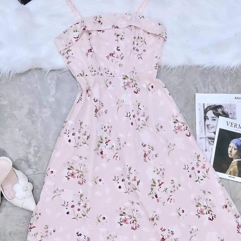 Đầm Voan Hoa Nhí 2 Dây Ôm Eo Tôn Dáng  D038  Cam Fashion  Design