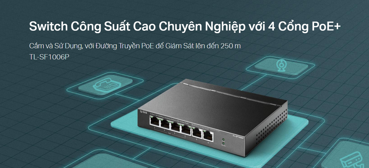 Thiết bị chia mạng Switch để bàn TP-LINK TL-SG1005P 4 Cổng POe - Hàng chính hãng