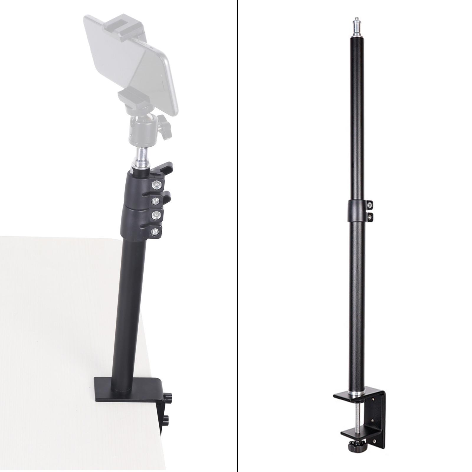 Desktop Light Stand Detachable Base W/ 1/4 Screw DSLR Camera Desk Mount L Clamp for Live Streaming Camera Video Light