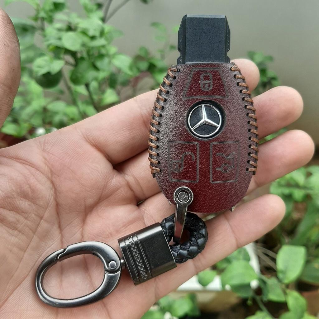 Bao da chìa khoá Mercedes C class, E class, GLK, GLC, ML ... chìa mec bằng da bò, bảo hành 24 tháng, nhiều mầu,