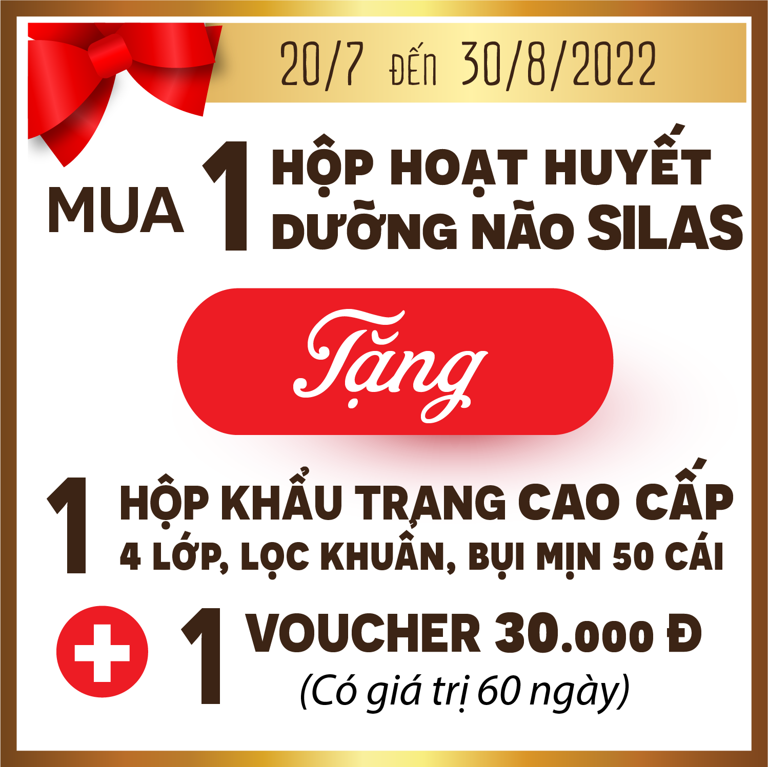 Thực phẩm chức năng - BỔ NÃO SILAS, GINKO BILOBA EXTRACT 200MG - chỉ uống 1 VIÊN/NGÀY - Tăng cường tuần hoàn máu, năng lượng não, giảm mệt mỏi, thiếu ngủ, đau nhức, căng thẳng, cải thiện trí nhớ
