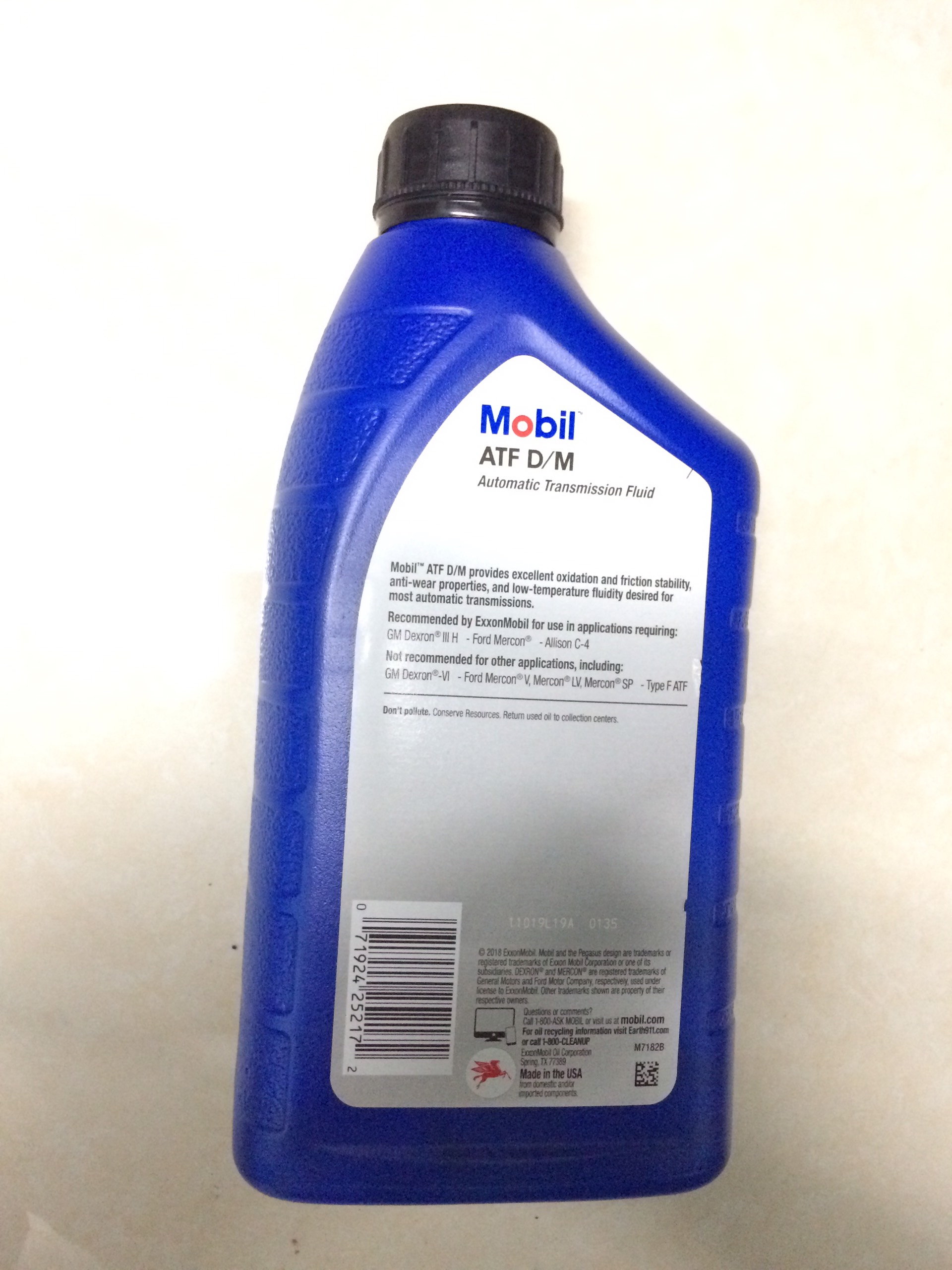 Dầu hộp số tự động ATF D/M 946ml - Dầu nhớt Mobil nhập khẩu từ Mỹ 946ml