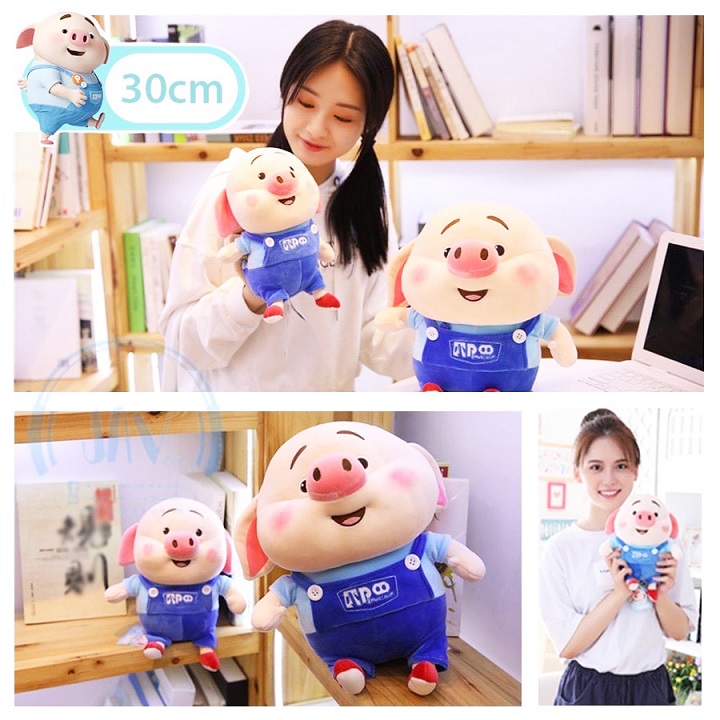 Gấu bông Heo Tik Tok cao cấp - Tặng khẩu trang thời trang vải Su - Gâu Bông Sóc Nhí