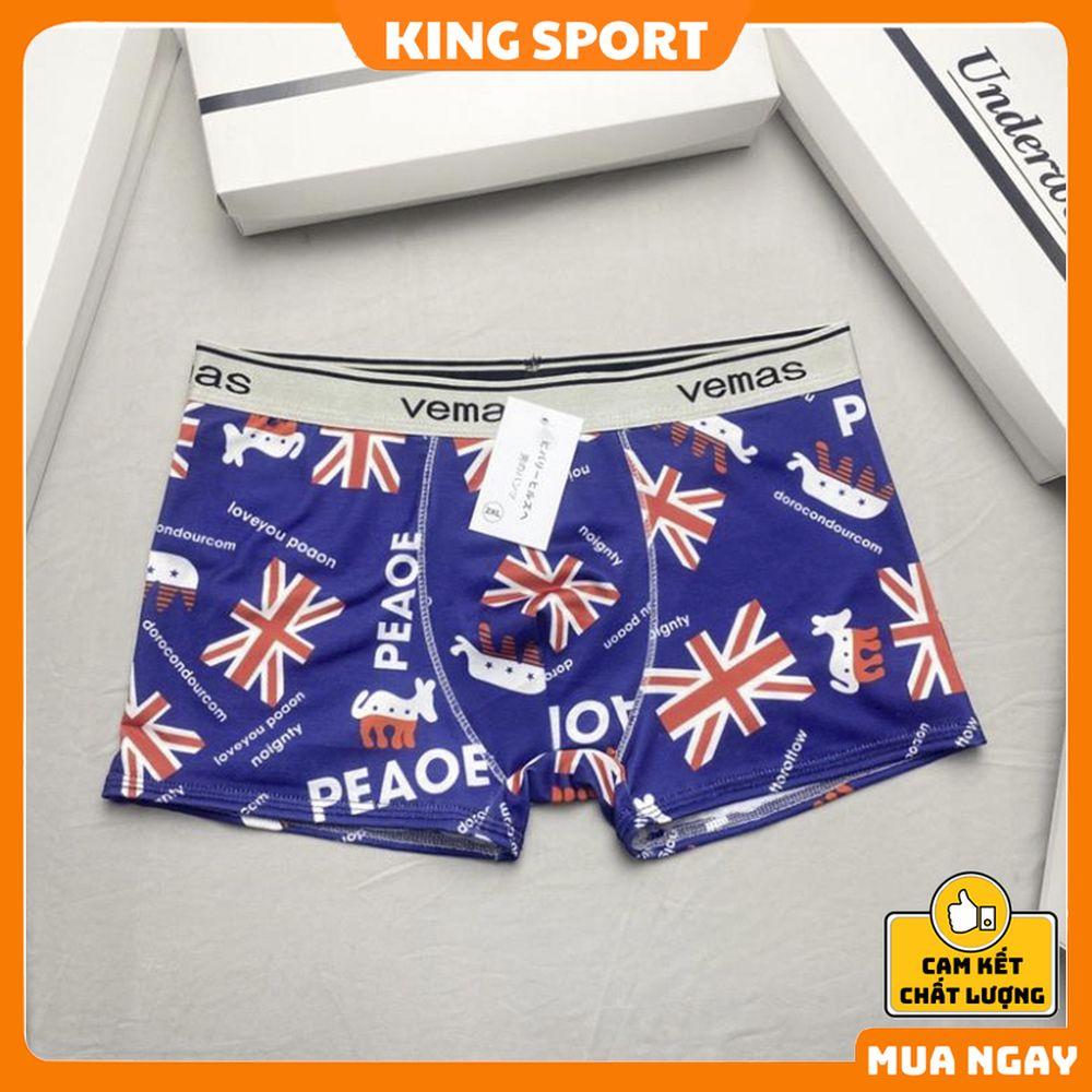 Quần sịp nam hoạt hình đùi boxer vải thun lạnh mềm mịn co dãn bốn chiều thông hơi mặc lót trong thoáng mát KING SPORT