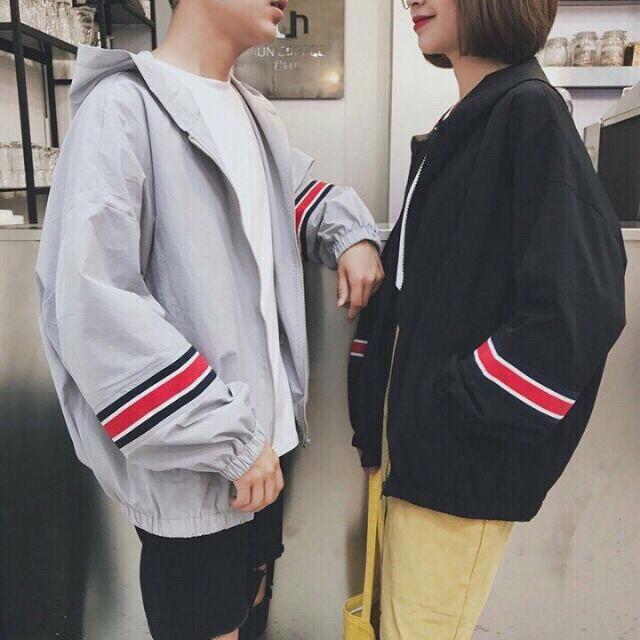 ÁO KHOÁC DÙ SỌC UNISEX TAY KIỂU