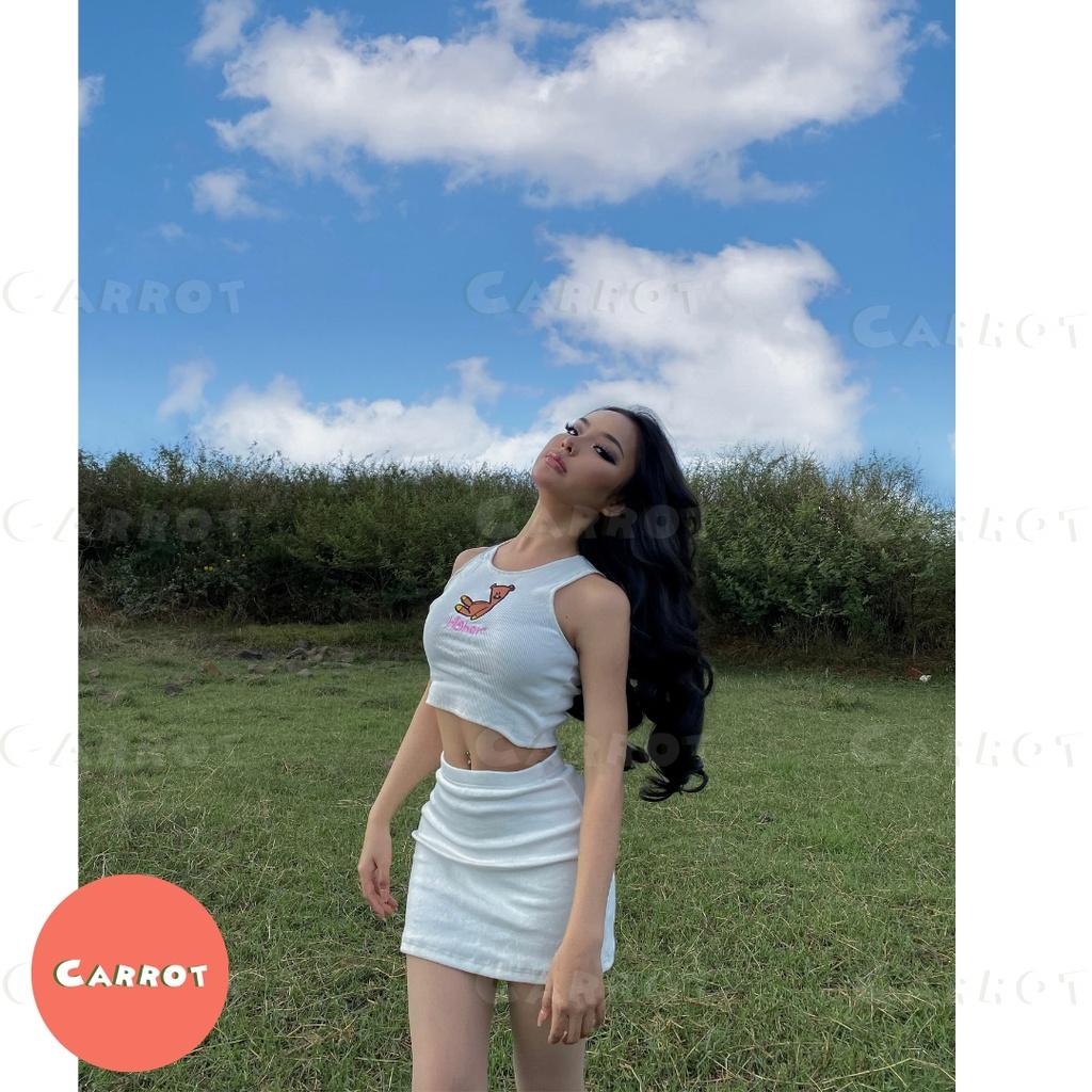 Áo croptop vải thun gân cao cấp nữ sát nách form ôm thun co giãn thoáng mát carrotxinhdep