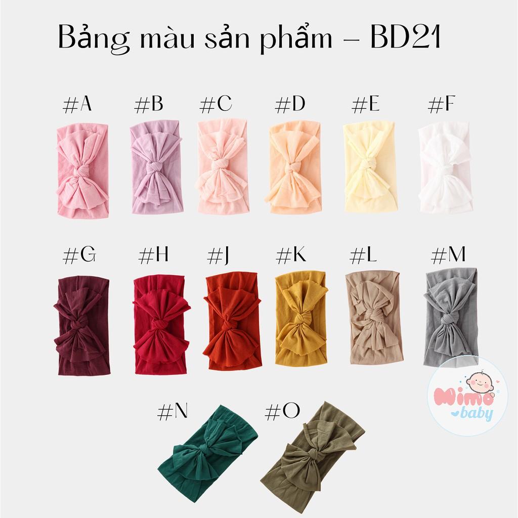 Băng đô cotton hình nơ bản to cho bé Mimo baby BD21