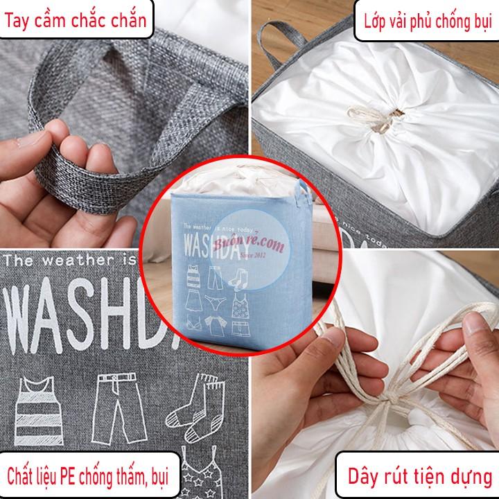 Túi đựng đa năng khung sắt họa tiết có dây rút Washday 01117