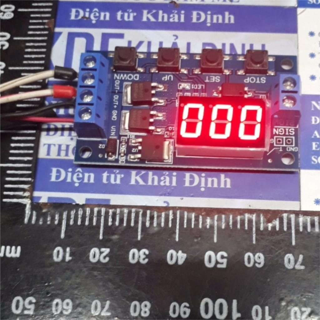 MODULE DELAY, đóng mở thiết bị 0.1S-999phút 3 LED 7 đoạn HIỂN THỊ, 4 PHÍM NHẬP, dùng MOSFET kde4900