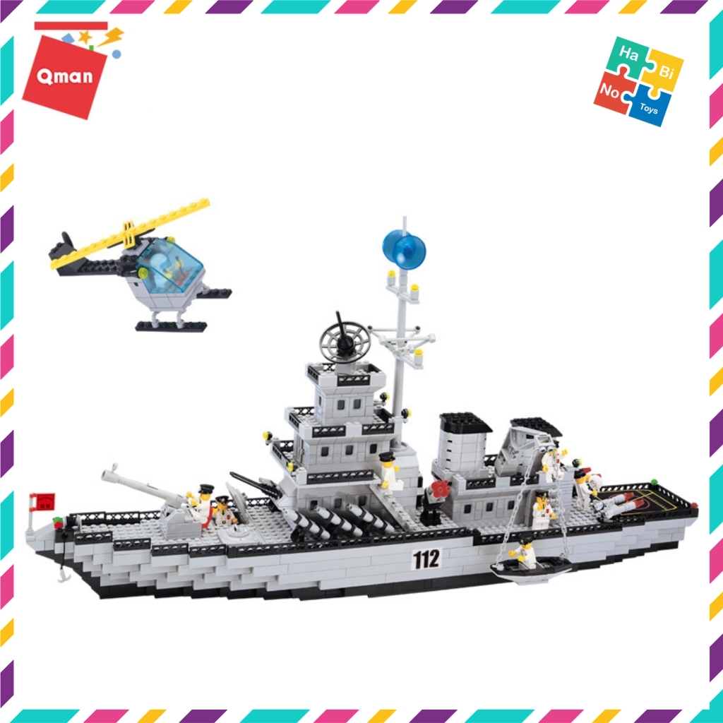 Bộ Đồ Chơi Xếp Hình Thông Minh Lego Quân Sự Qman Tàu Chiến Hạm 112 Cho Trẻ Từ 6 Tuổi 910 Chi Tiết