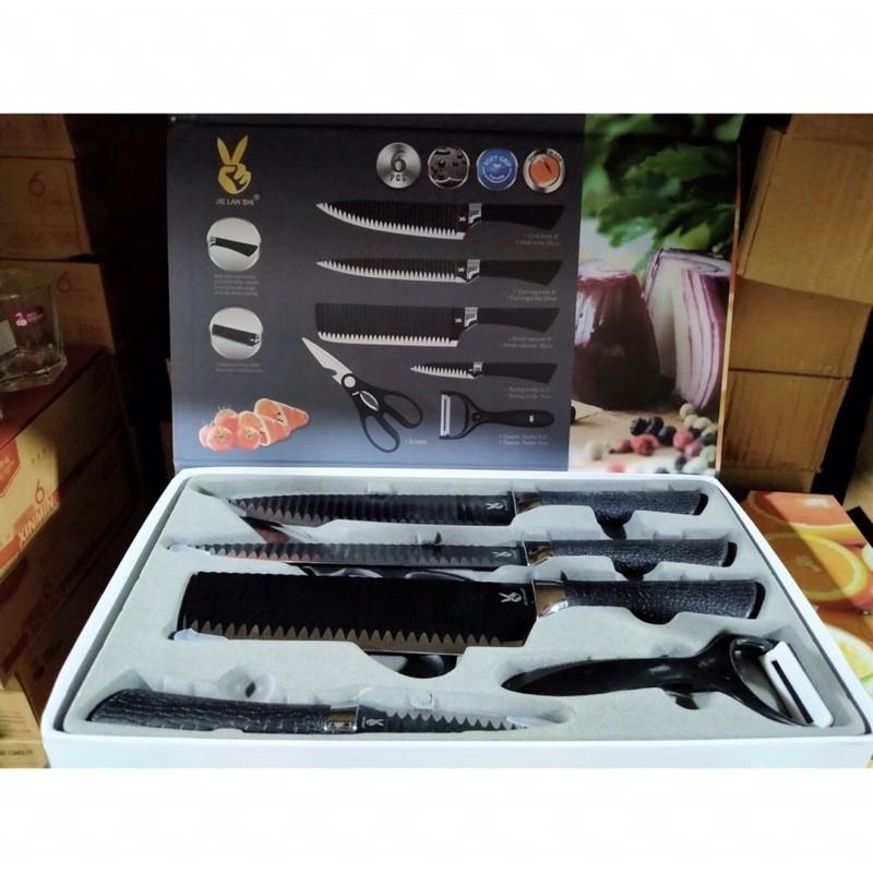 Bộ Dao Nhật Bản 6 Món Chống Dính Cao Cấp