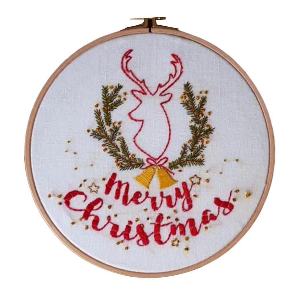 Stitch Kits for Beginner Embroidery Xmas Home Decor Gift
