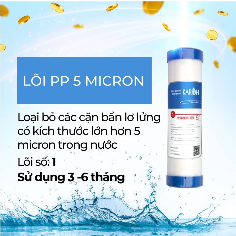 Bộ 3 Lõi Lọc Số 1 RO KAROFI KRF-L1 - Hàng Chính Hãng