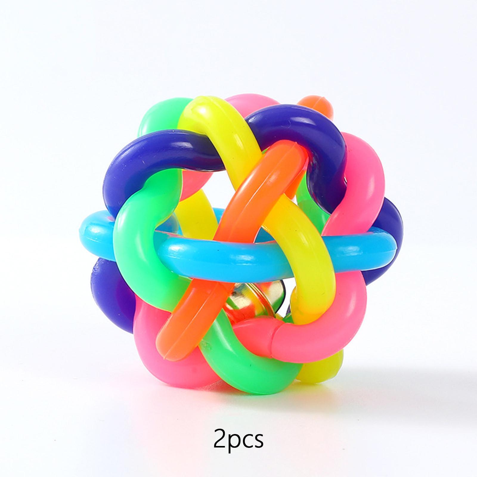 2Pcs  Rubber Balls Squeaky Toy Interactive Dog Toys for Exercise Indoor Cats