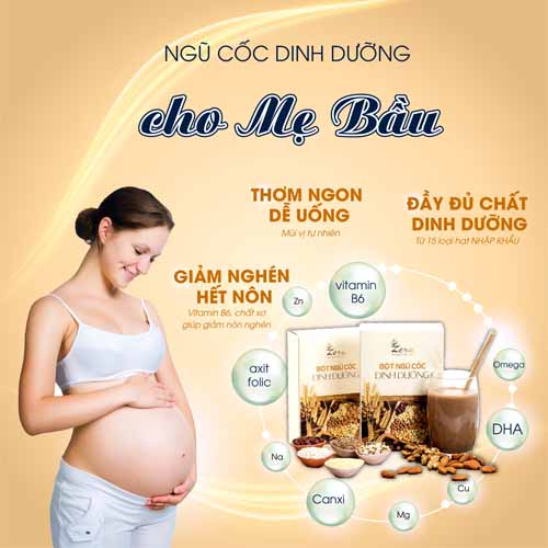 Bột Ngũ Cốc Dành Cho Mẹ Bầu Zera 500G - Ngũ Cốc Giúp Mẹ Giảm Nghén - Hết Nôn Cung Cấp Dinh Dưỡng Cho Thai Nhi - Tặng Vòng Dâu Tằm Cho Bé