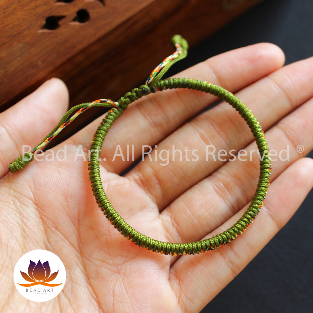 Vòng Tay Dây Ngũ Sắc Thắt Chỉ Màu Tibet Handmade , Mệnh Mộc, Hoả, Vòng Tay Phong Thuỷ, Chuỗi Hạt - Bead Art